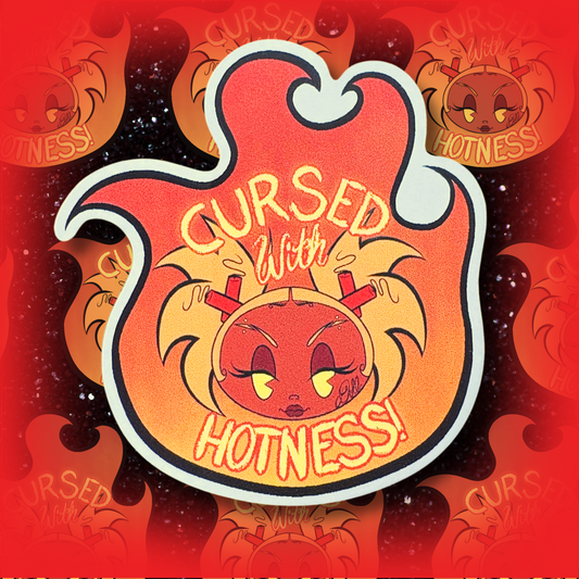 Cursed With Hotness Sticker Flake
